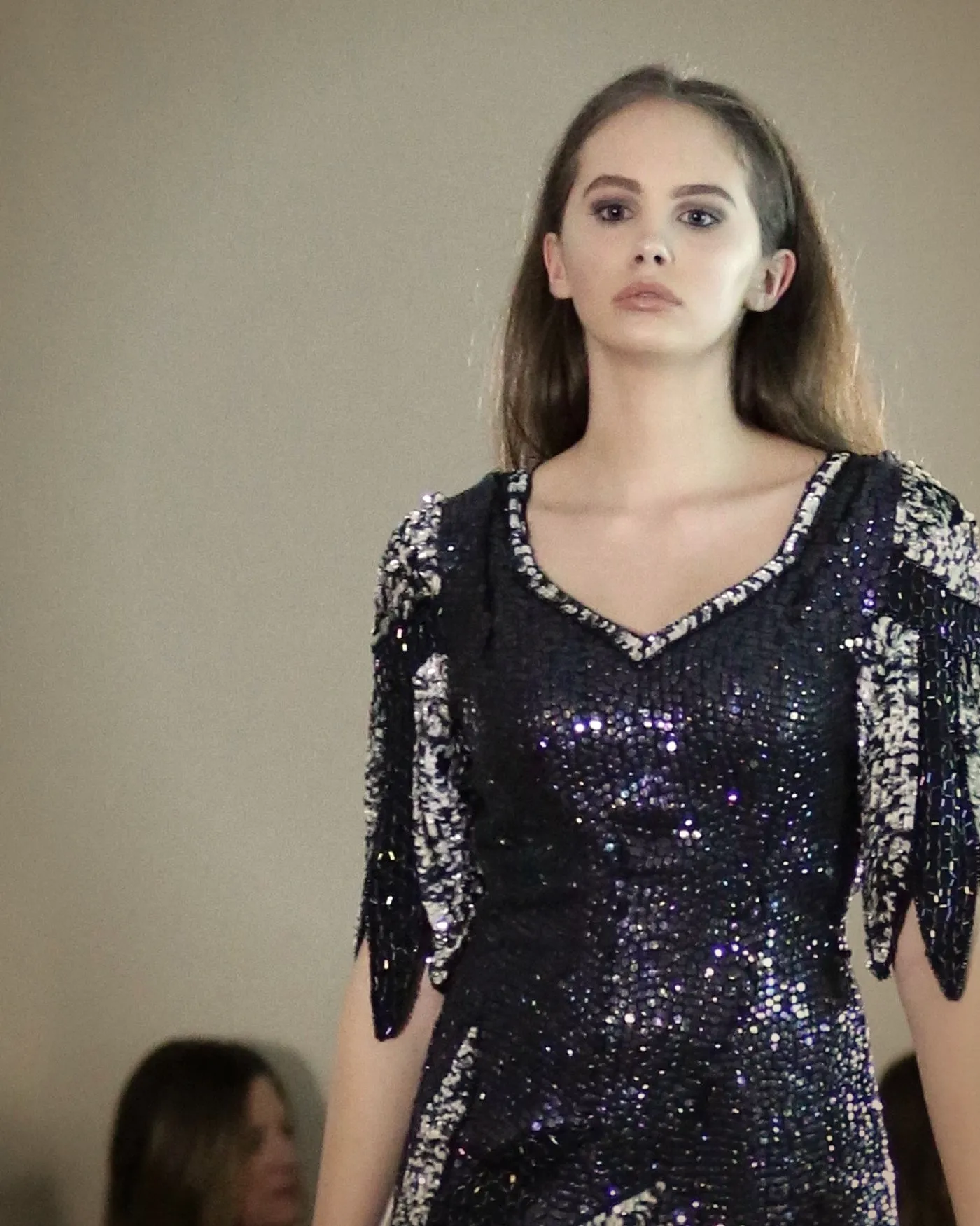 Navy sequin dress — Kites by Carla Manuel runway, November 2016