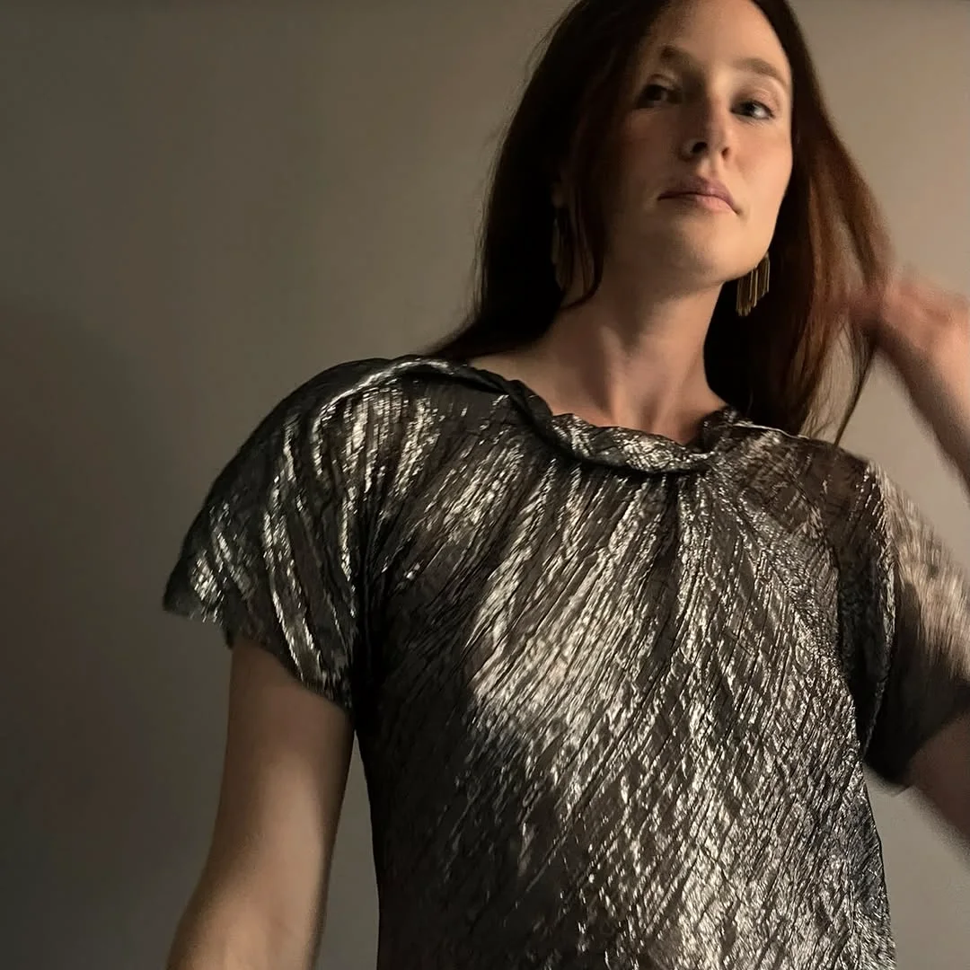 Silver lamé top